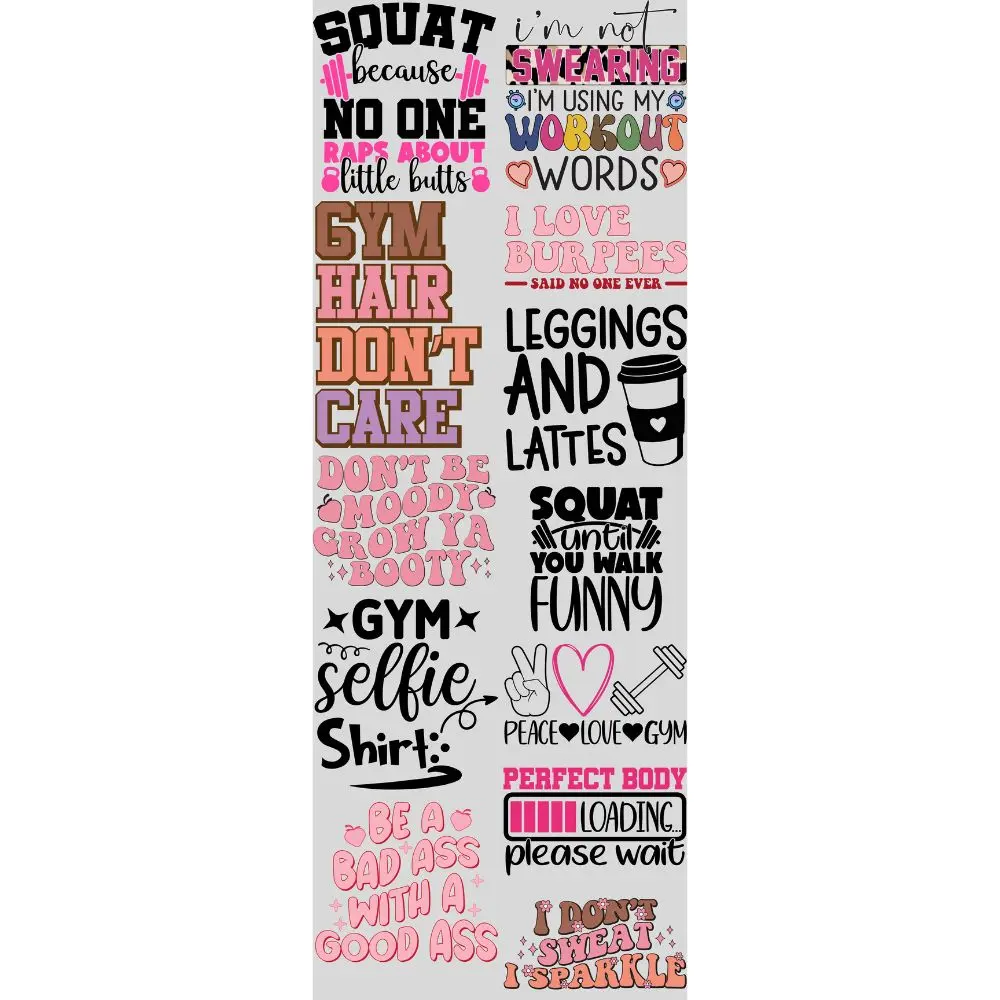 Let's Get Physical DTF Transfers Gang Sheet 22” wide x 60” long DIY Direct to Film T Shirt Transfers