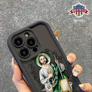 "Seal of St. Jude" pattern, durable and stylish, high-quality protective mobile phone case, suitable for iPhone 16/15/14/13/12/11/X/XS , camera lens protection, shockproof, non-slip, lightweight, TPU material protector screen protector Casing Cellphone