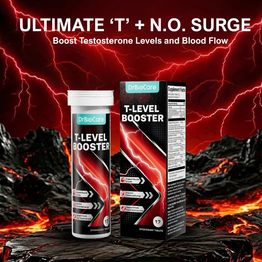 【Alpha-Max】DrBioCare Men's Vitality & Energy Effervescent Tablets - With Tongkat Ali, Shilajit, Ashwagandha & L-Arginine for Daily Wellness