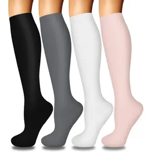 4 Pairs Compression Socks for Women Circulation-Best Support for Nurses,Running,Athletic,Travel