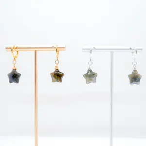 Estrella Labradorite Huggy Hoops