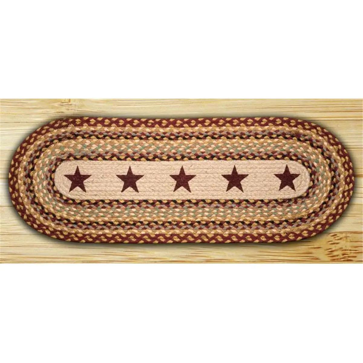 212 MAIN Burgundy Stars Oval Patch Boho Indoor Home Decor Rug (Model 88-26-357BS) - Household Decorative Room Decoration Accessory with Defined Rug Style for Music Spaces, Room Decoration Rug