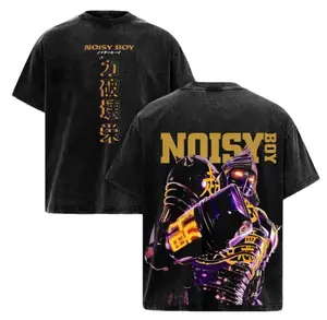 Real Steel Noisy Boy Robot Boxing Fight Scene – Vintage Washed Graphic Tee, Oversized Heavyweight Movie Shirt, Large Back Graphic, Cyberpunk Style Streetwear, High-Quality Cotton Fabric, Unisex, Movie Merch, Gift For Movie Lover