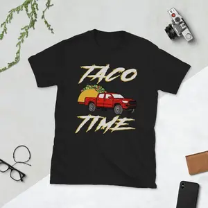 Toyota Tacoma Taco Time Red Truck 4wd Overlanding Overland TRD Sport Short-Sleeve Unisex T-Shirt