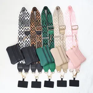 Crossbody Wallet Phone Bag: Colorful Wavy Ribbon Shoulder Strap with Small Change Compartment & Wrist Strap – Multifunctional Mobile Phone Holder