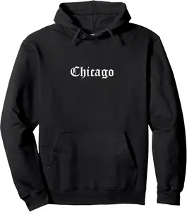 Chicago Illinois Chi Town OG Hip Hop Gangsta Old English Pullover Hoodie BN