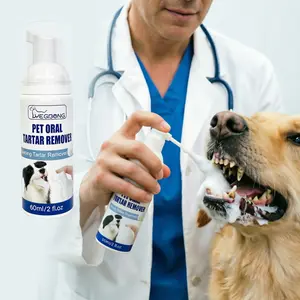 Foam Cleaner for Pets Dogs and Cats, Veterinary Recommended Fresh Breath and Teeth Cleaning Foam, Eliminates Bad Breath, Reduces Plaque and Tartar, No Brushing Needed 60ml,Dog products