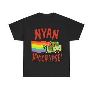 Nyan Cat Apocalypse Unisex Crew Neck T-Shirt for Men and Women Father's Day Gift 664
