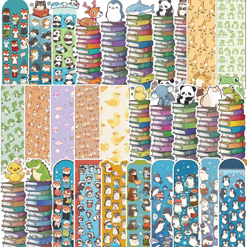 Cartoon Animal Pattern Bookmark, 30 Pcs/Set Cute Creative Paper Bookmark, Reading Bookmark for Home, School & Office, Book Accessories