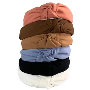 6PCS Knotted Headbands Women Girls Wide Hair Bands Solid Colors Turban Twist