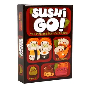 Sushi Go The Pick and Pass Party Card Game Fast Paced Strategy Board Game Family Fun Night Travel Friendly Portable Japanese Food Themed Kawaii Characters Cute Sushi Art Gift Easy Learn Gameplay
