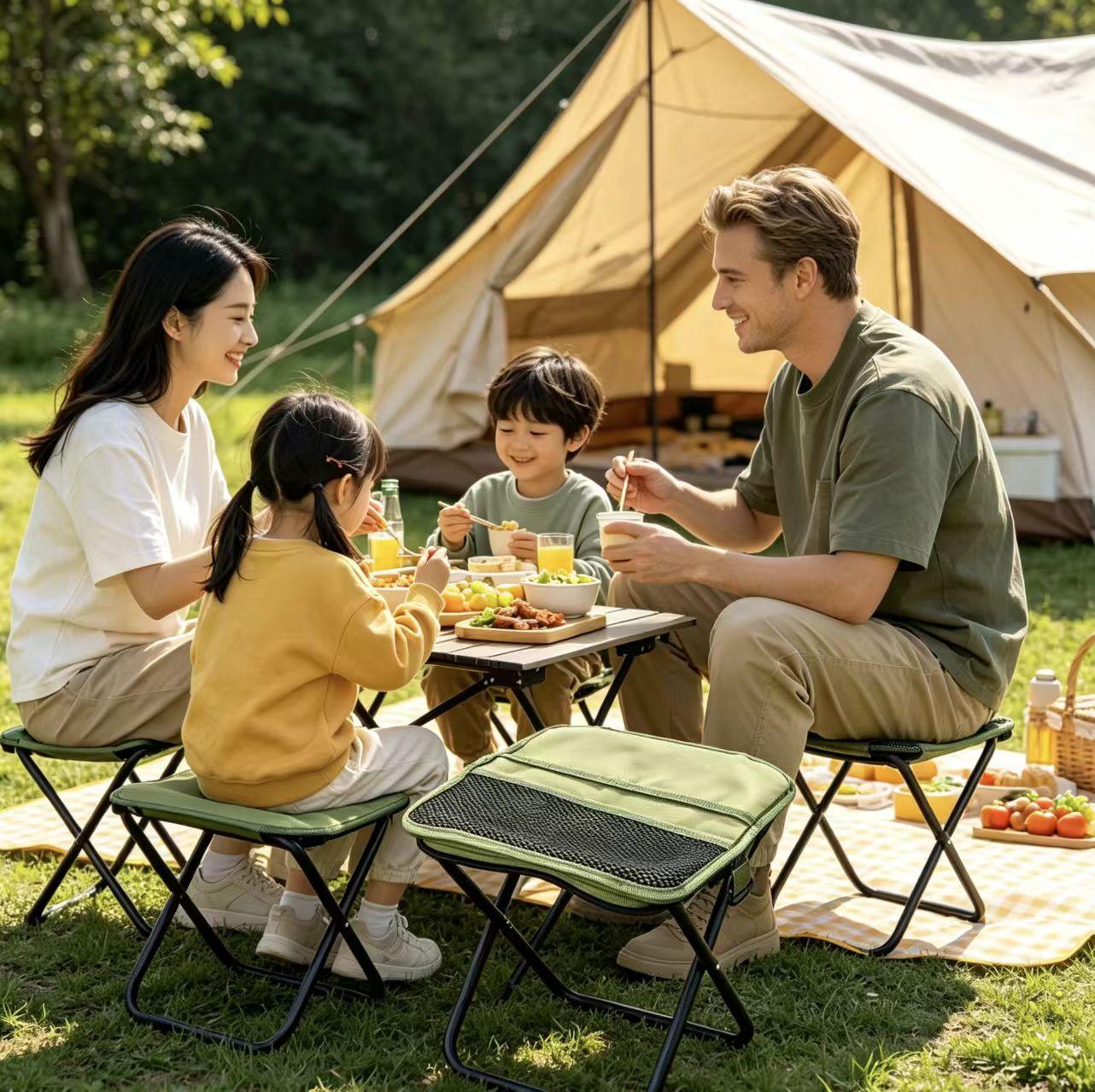 Mini Portable Folding Stool Outdoor Lightweight Seat Heavy Duty Foldable Chair for Camping Fishing Hiking Travel Backpacking