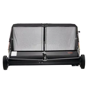 VEVOR 52 Inch Lawn Sweeper Tow Behind, 26 cu.ft. Large Pull Behind Grass Sweeper, Heavy Duty Leaf & Grass Collector with Dumping Rope Design, Adjustable Sweeping Height for Picking Up Debris & Grass