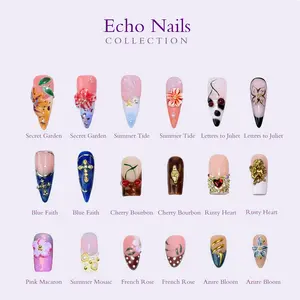 Press On Nails Collection Handmade Press-on Nails Easy Apply Comfortable & Durable  Daily & Elegant Nail Art High Quality Reusable Nail Press-Ons