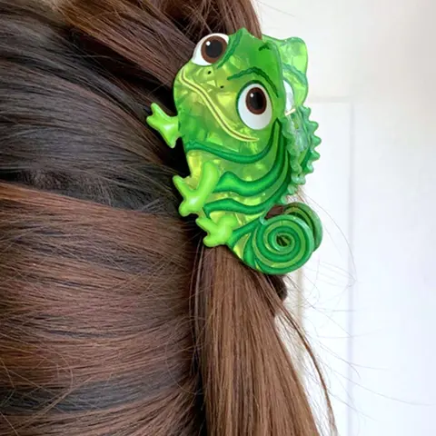 Women's Chameleon Hair Clips Set, Wavy Claw, Cute Cartoon Animal Design, Elegant All-Season Accessory, Perfect for Daily Wear, Fun Claw Clips, Cute Hair Accessories