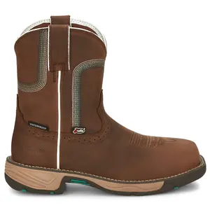Justin Original Workboots Womens Rush 8 Inch Waterproof Composite Toe  Work/Duty - Brown