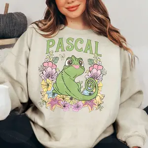 Retro Tangggled Pascal Floral Rapunzellll Family Matching Tee - The Magic Kingdm Unisex Crewneck T-shirt/Sweater - Birthday Gift BZP