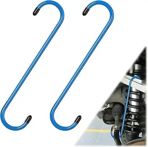 2-piece brake caliper hook with rubber tip, stainless steel brake caliper hook, brake caliper hook set, universal automotive tool for brake, bearing, axle, and suspension work