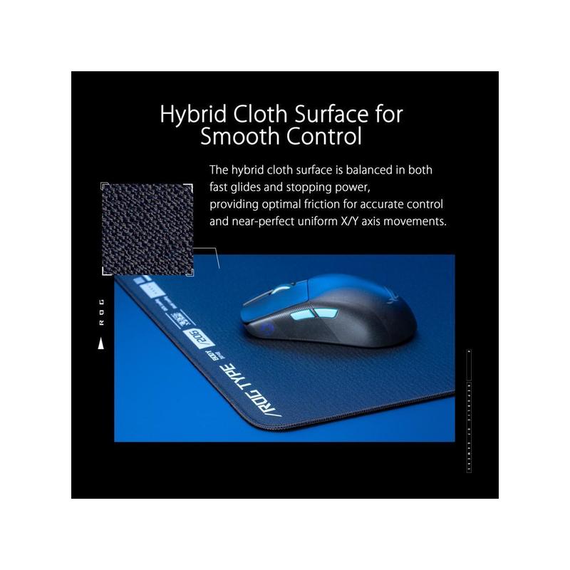 ASUS ROG Hone Ace XXL Gaming Mouse Pad, High-density memory foam base, Hybrid Cloth Material, 400 x 900 x 3 mm, Esports & FPS Gaming, Black