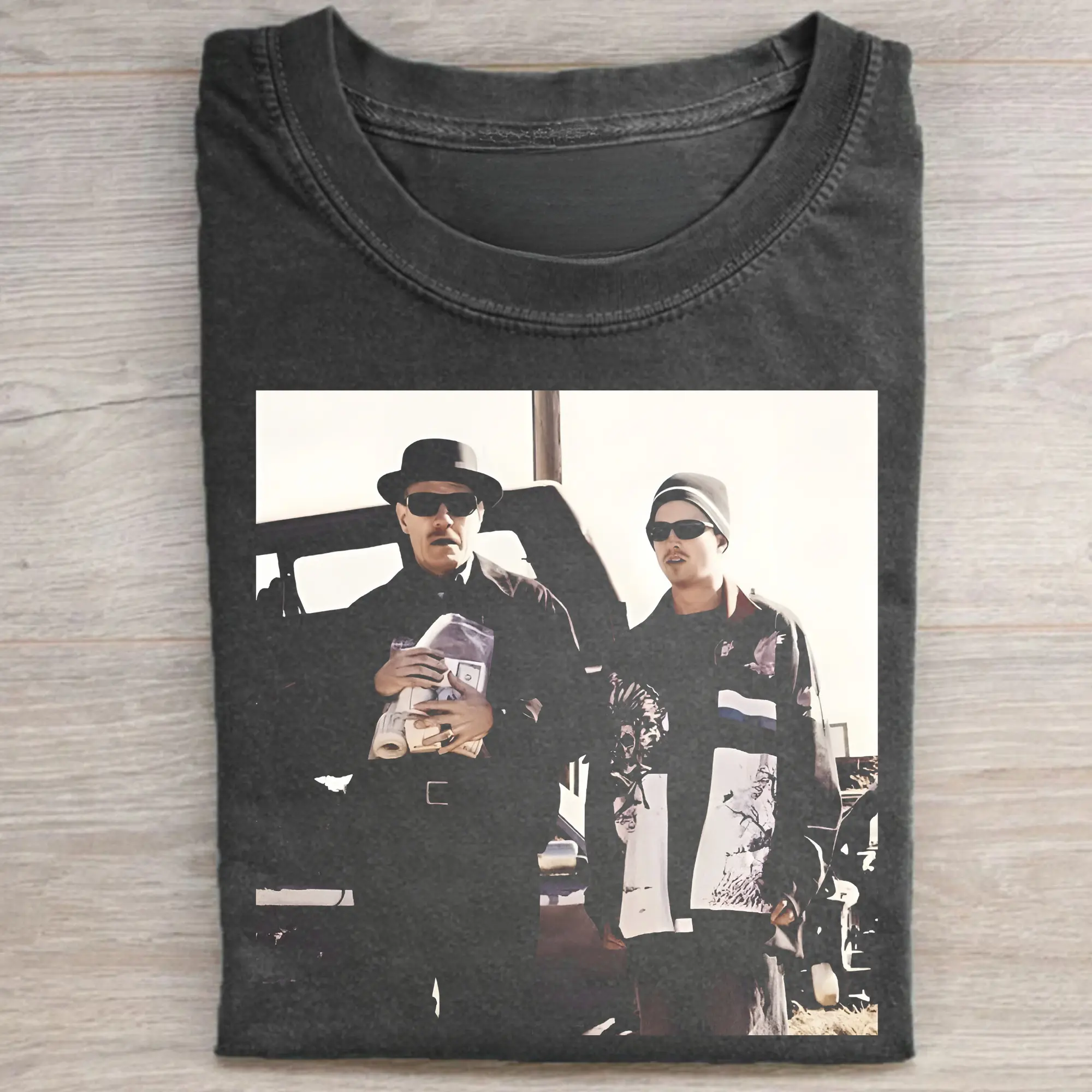 Men's Casual Cotton Short-Sleeve Tshirt - Vintage Breaking Bad Heisenberg-Jesse Pinkman Graphic, Expandable, Meme-Inspired Iconic Scene Merch, Walter White Fan Gift, Streetwear All-Season Tops