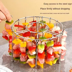 Stainless Steel Air Fryer Rack, / Vertical Skewer Rack, Easy Cleaning Baking Tray for Chicken, Beef and Vegetable, Outdoor Barbecue Tool, Barbecue Utensils, Barbecue Accessories