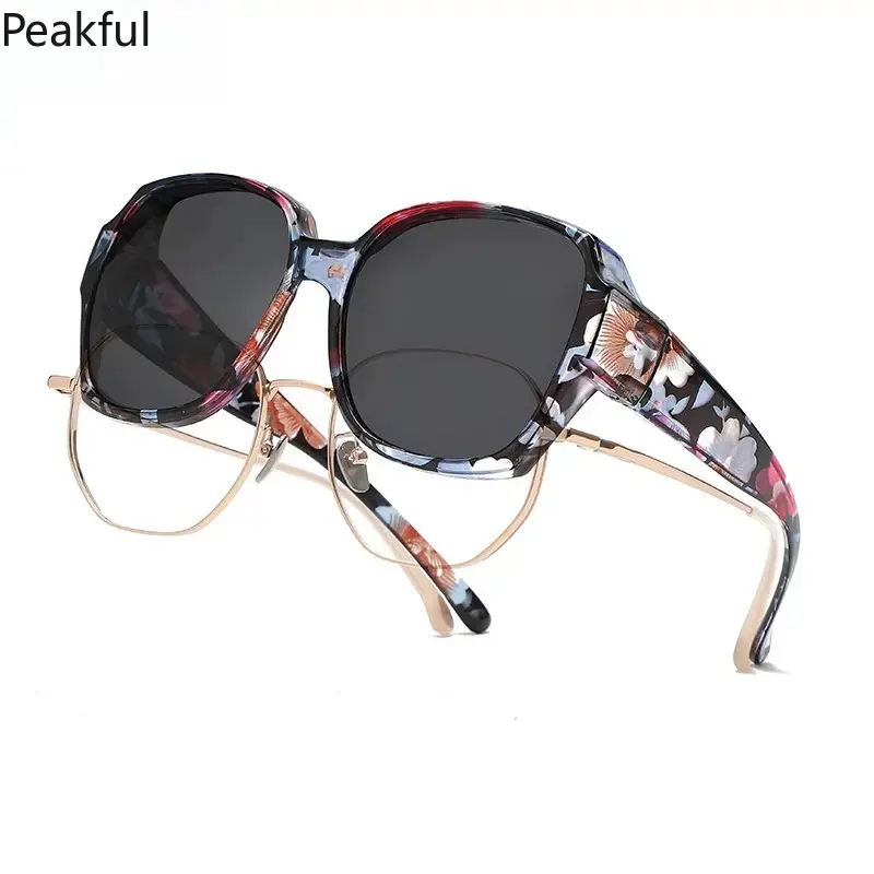 Oversized Polarized Sunglasses for Unisex – Geometric Angular Frame, UV400 Anti-Glare Protection, Lightweight & Flexible Design, Trendy Fit Over Shades, Perfect for Prescription Glasses & Outdoor Fun