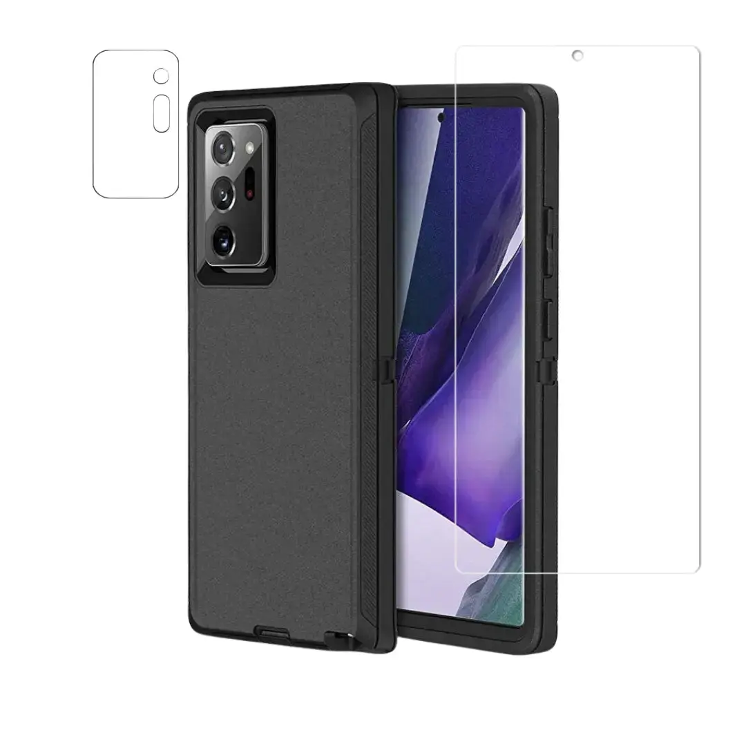 Entronix Bundle Compatible with Galaxy Note 10 - Heavy Duty Case & 1 Clear Screen Protector Cover Protection