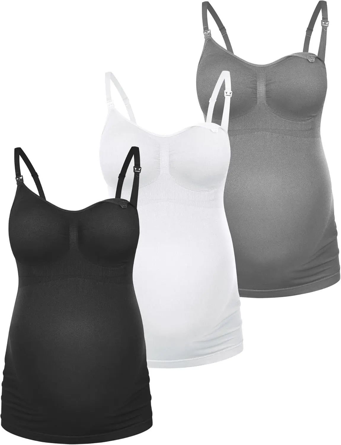 HOFISH Support Nursing Tank Tops for Breastfeeding, Comfort Stretch Maternity Camisoles