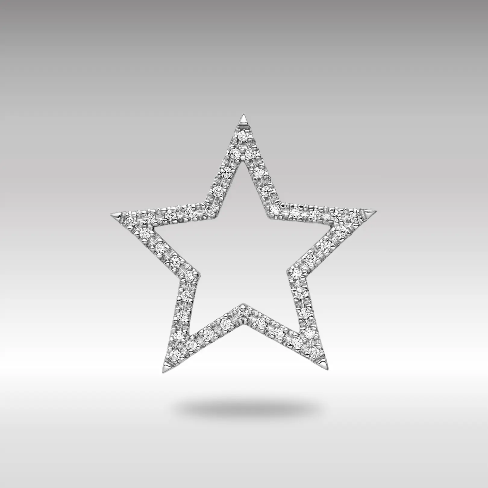 White 14K Gold Large Diamond Star Pendant - Model PM5176-016-WA