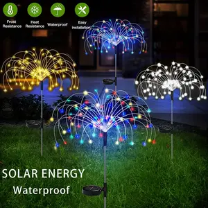 1Pc solar-powered lawn light with 120 LEDs, 8 Lighting modes, alloy wire construction, IP44 protection rating. Suitable for outdoor courtyard holiday decorations, colored lights, garden landscape lighting, Christmas decorations, and lawn Lights.