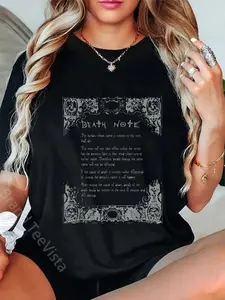 100% Cotton Death Note How To Use Notebook Anime T-Shirt