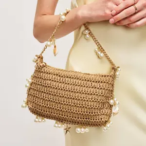Steph Seasonal Seashell Straw Bag Evening Bag