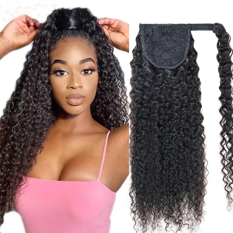 #GiftedInLove #Valentine #Gift 618 Kinky Curly Ponytail Wrap Around Ponytail 4BCurly Wrap-around Ponytail Human Hair Daily Use Event Party Use No-glue Wig Black Women Lace Front Wig Baby Hair Lace Wig Women Girls Gift Body Wave Bundle Messy Hair Light Bro
