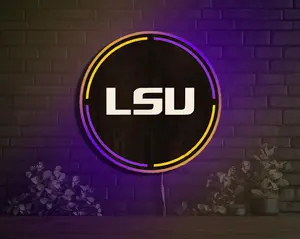 LSU Tigers Inside Circle Wood LED Sign | Handcrafted, Officially Licensed, Made in USA