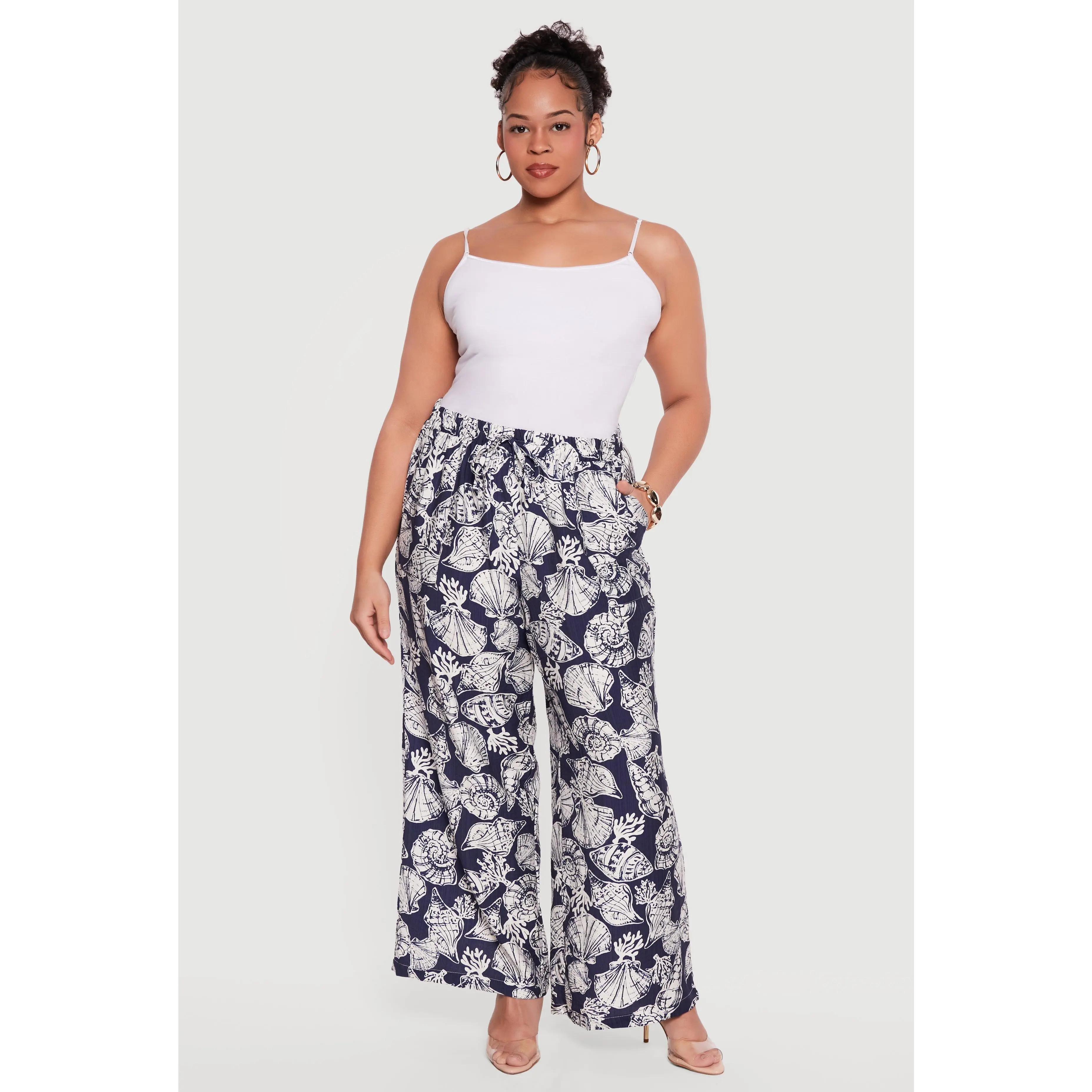 Plus Size Printed Pattern Palazzo Pants