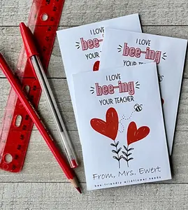 25 Customizable Wildflower Seed Packet Valentine for Teachers and Class Parties, Bee Friendly, Earth Friendly, Sustainable, Non-Candy Valentine