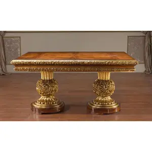 Klaussner Anna Classic Double-Pedestal Dining Table with Curved Design