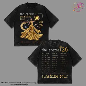 [Echo Culture] The Eternal Sunshine Tour 2026 Graphic Premium Acid Washed Cotton T-Shirt For Ari Grande Fans, Ari Eternal Sunshine Hip-Hop Shirt, Eternal Sunshine Album Merch, AG Fan Graphic Tee, Concert Music Outfit