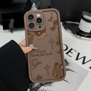 Western Religion Pattern TPU Phone Case for iPhone 17 15 16 14 Pro Max 13 12 11 XR XS Plus Air E/Samsung Galaxy S25 S24 S23 S22 Ultra Plus FE Shockproof Drop Protection Rugged Durable Silicone Cover Cellphone Protective Casing