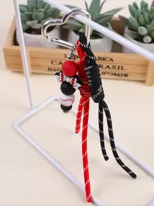 Sporty Beaded Keychain Inspired by Baseball Football Basketball, Sports Themed Keychain, Athletic Accessory Keychain, Baseball And Football Keychain, Wrist Strap Design, Perfect Gift for Sports Enthusiasts