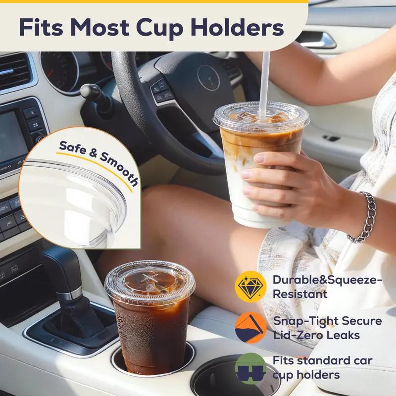 Various cold drinks in PET cups