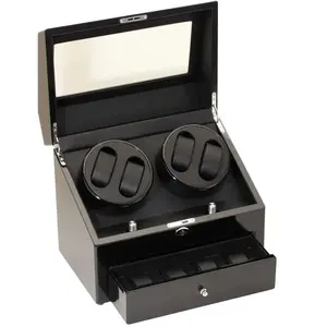 Diplomat Watch Winder - Piano Black Four Watch Winder