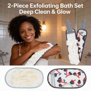 Complete Shower Scrubber Kit – Body, Back & Exfoliating Bath Tools for Deep Clean, Lather & Massage, Durable Quick-Drying Design, Unisex