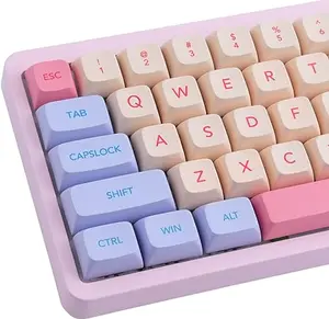 PBT Keycaps 132 Keys Marshmallow Keycaps Dye-Sublimation Cute Keycaps XDA Profile Custom Keycaps for Cherry Gateron MX Switches Mechanical Keyboards