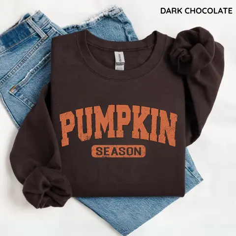 Retro Pumpkin Season Sweatshirt, Cute Fall Autumn Pullover, Cozy Thanksgiving Gift Shirt, Vintage Halloween Sweatshirt for Women & Spooky Season Outfit, Women's Long Sleeve Shirts