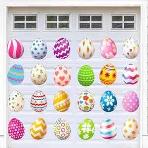 24 Pcs Happy Easter Garage Door Decoration Magnets Magnetic Easter Decoration Big Easter Egg Carrot Holidays Magnetic Stickers for Car Fridge Dishwasher Party Decor Supplies (Colorful Egg)