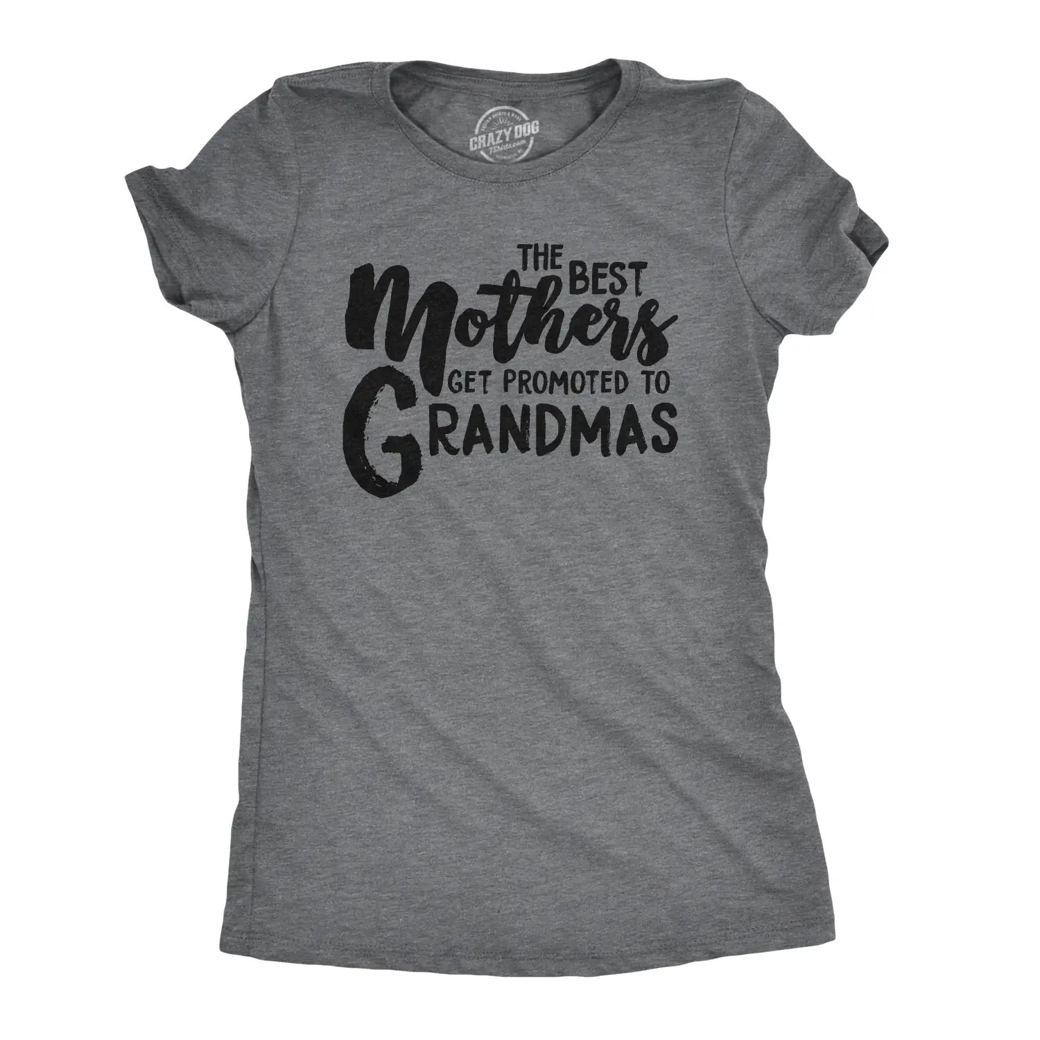Womens The Best Mothers Get Promoted to Grandmas Tshirt Cute Mothers Day Tee Funny Womens T Shirts Cute Vintage Fashion Casual Ladies T-Shirt Gift Mother's Day Tops for Women Funny Grandma Top Women's Novelty Dark Grey