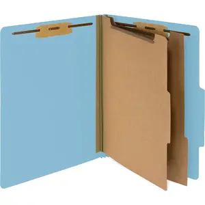 10 Blue Classification Folders with 2 Dividers and 2 Inch Tyvek Expansions for Organizing Medical Law and Office Files