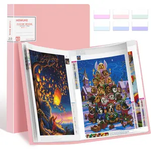 A3 Diamond Painting Storage Book 60 Views Art Portfolio Presentations Folder with 30 Pages Protectors 17.3x12.8in