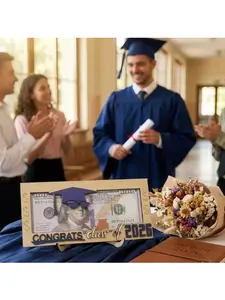 Graduation 2026 Money Holder-Unique WoodenCash Gift Box for Class of 2026, Creative Graduati.